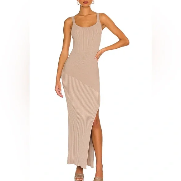 Nicholas Dresses | Nicholas Alixia Mixed Rib Knit Long Sleeve Midi Dress Set In Beige Size Xs | Color: Tan | Size: Xs | Fana79's Closet Nicholas Dresses | Nicholas Alixia Mixed Rib Knit Long Sleeve Midi Dress Set In Beige Size Xs | Color: Tan | Size: Xs | Fana79's Closet